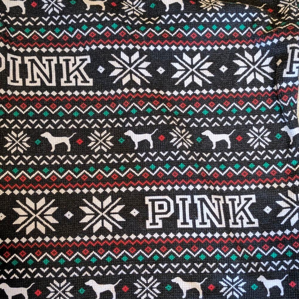 Victorias Secret Women XS Top Thermal Pink Pajama Henley Christmas Holiday Shirt - Picture 3 of 8